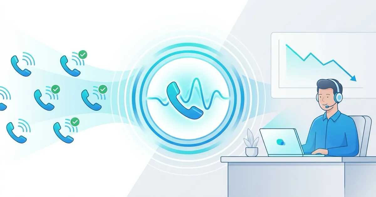 AI phone assistant answering incoming calls and easing the support team's workload
